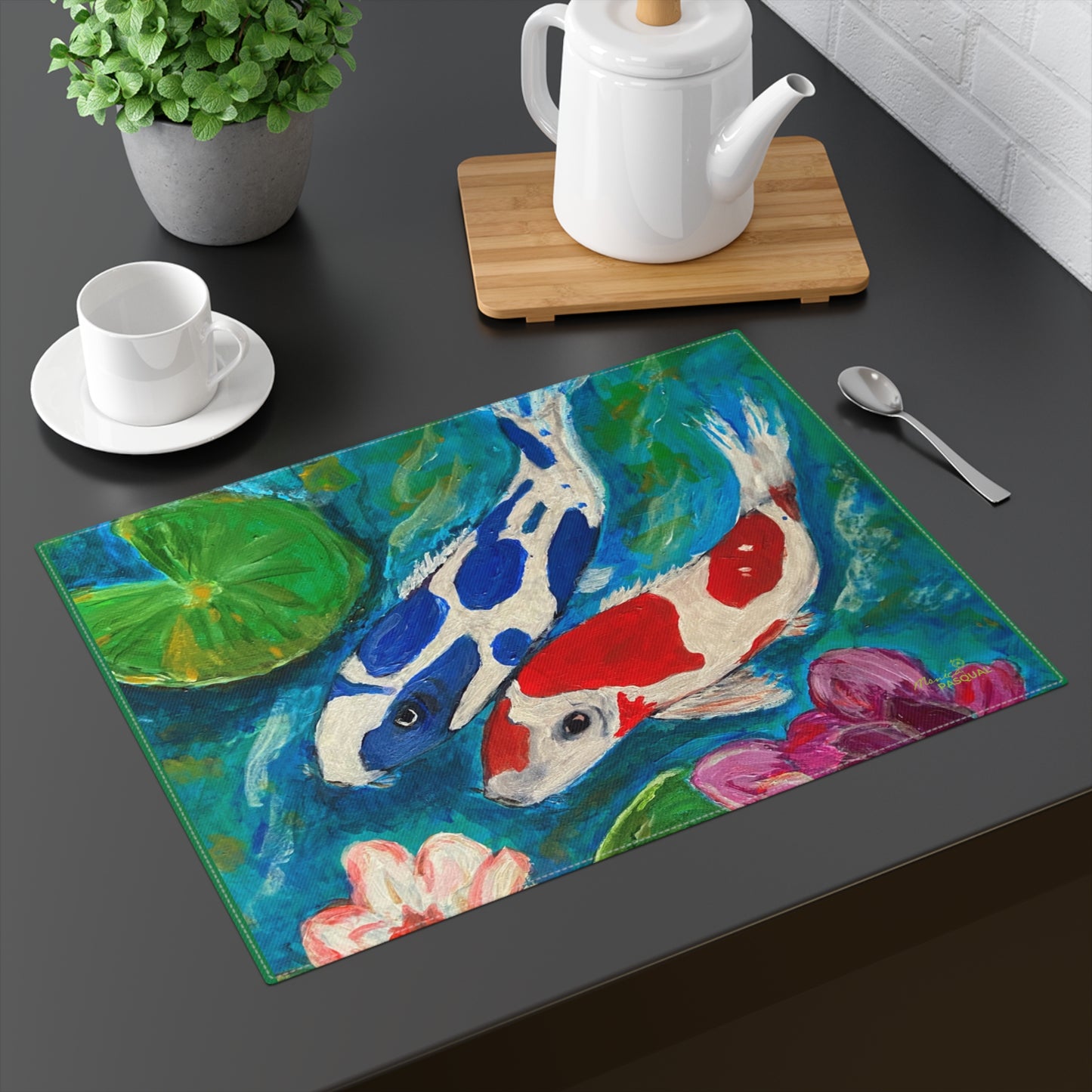 Cotton Placemat - Koi Pond