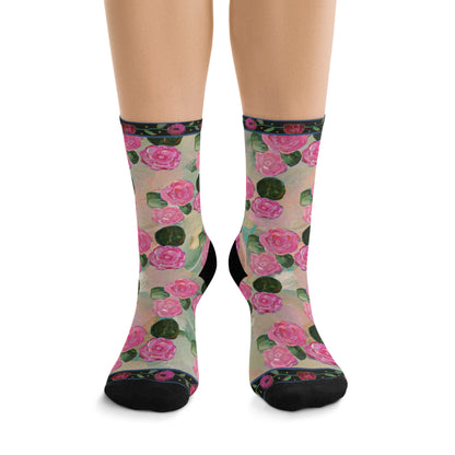 Eco-Friendly Socks - Pink Waterlillies