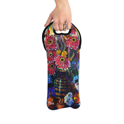 Wine Tote Bag - Kitchen Zinnias