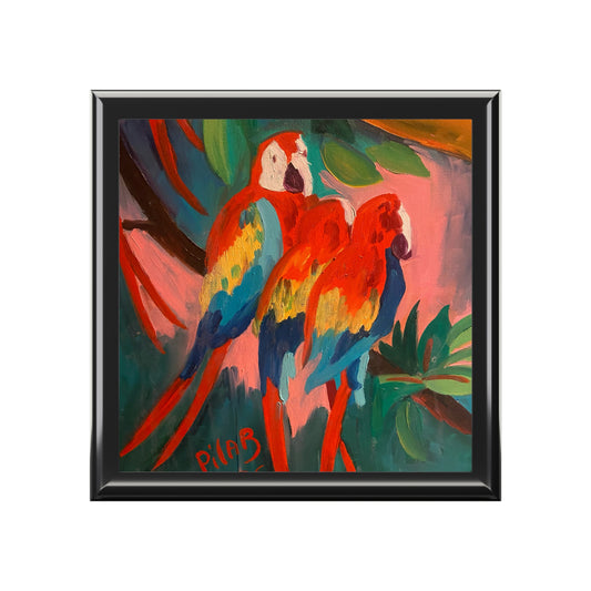 Keepsake Box - Three Parrots