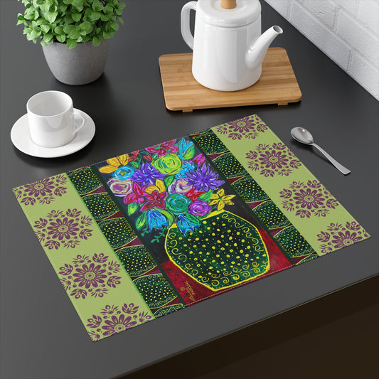Cotton Placemat - Black Vase