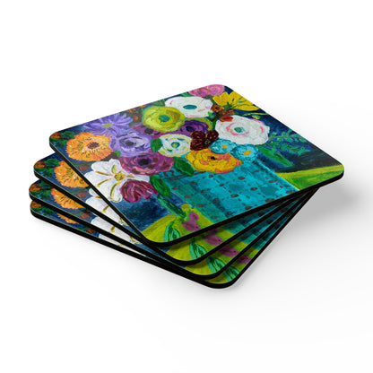 Corkwood Coaster Set - Springtime Blooms