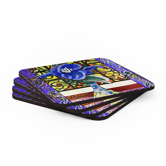 Coaster Set - Blue Magnolia and Stained Glass