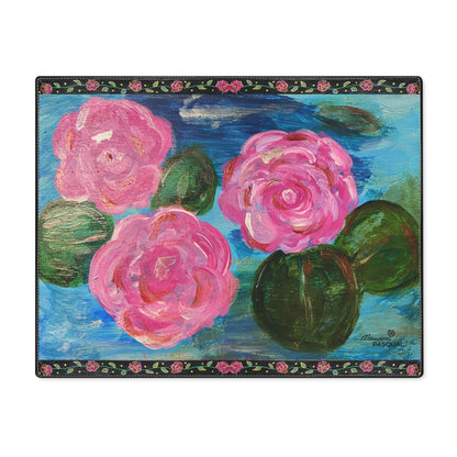 Cotton Placemat,  Pink Waterlilies