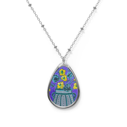 Oval Necklace - Lavender Vase