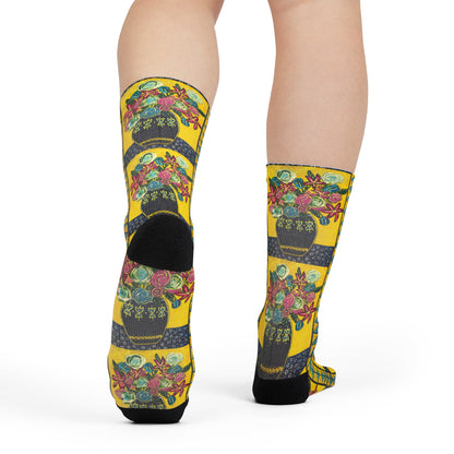 Crew Socks - Festive Flowers