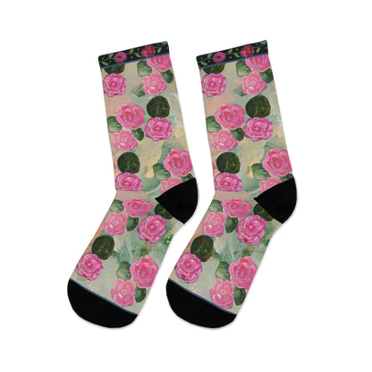 Eco-Friendly Socks - Pink Waterlillies
