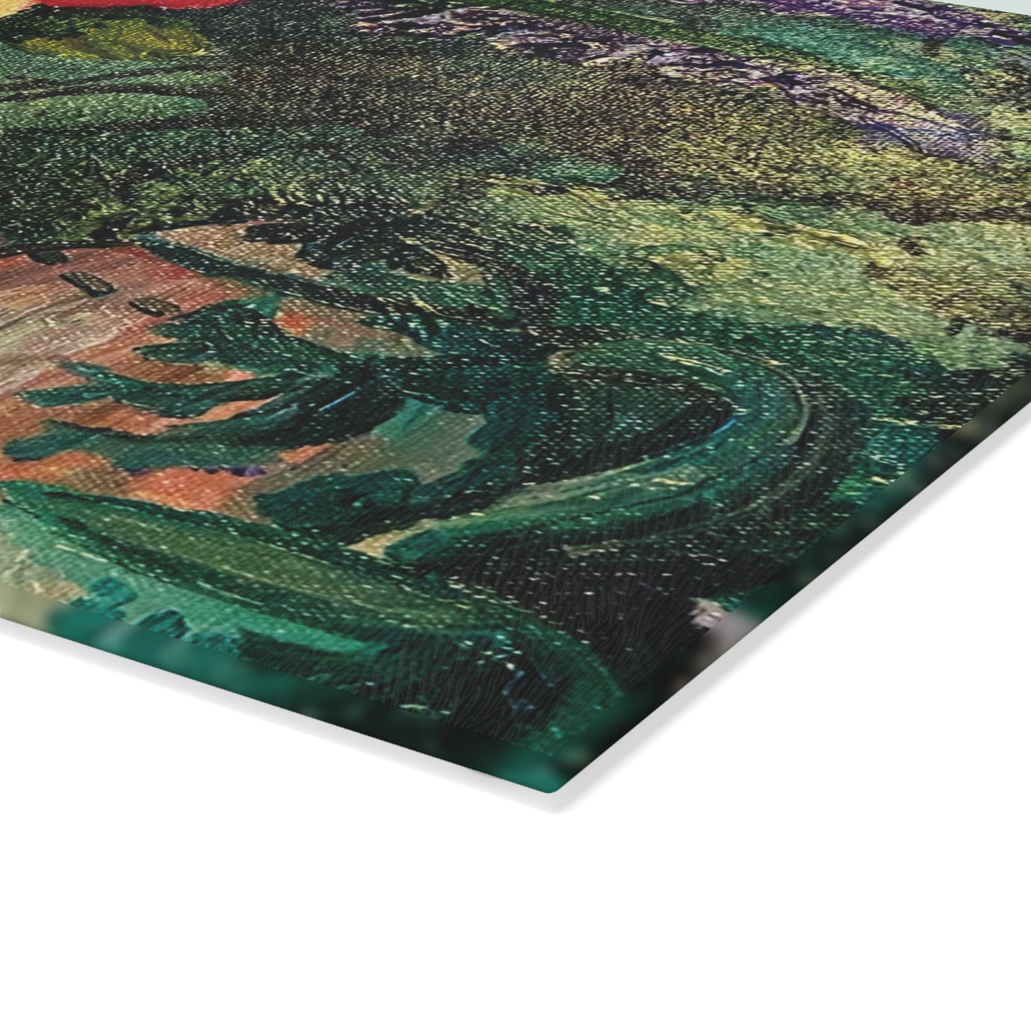 Tempered Glass Cutting Board "Tea Roses"