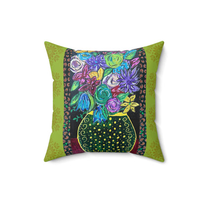 Decorative Pillow - Black vase and blooms