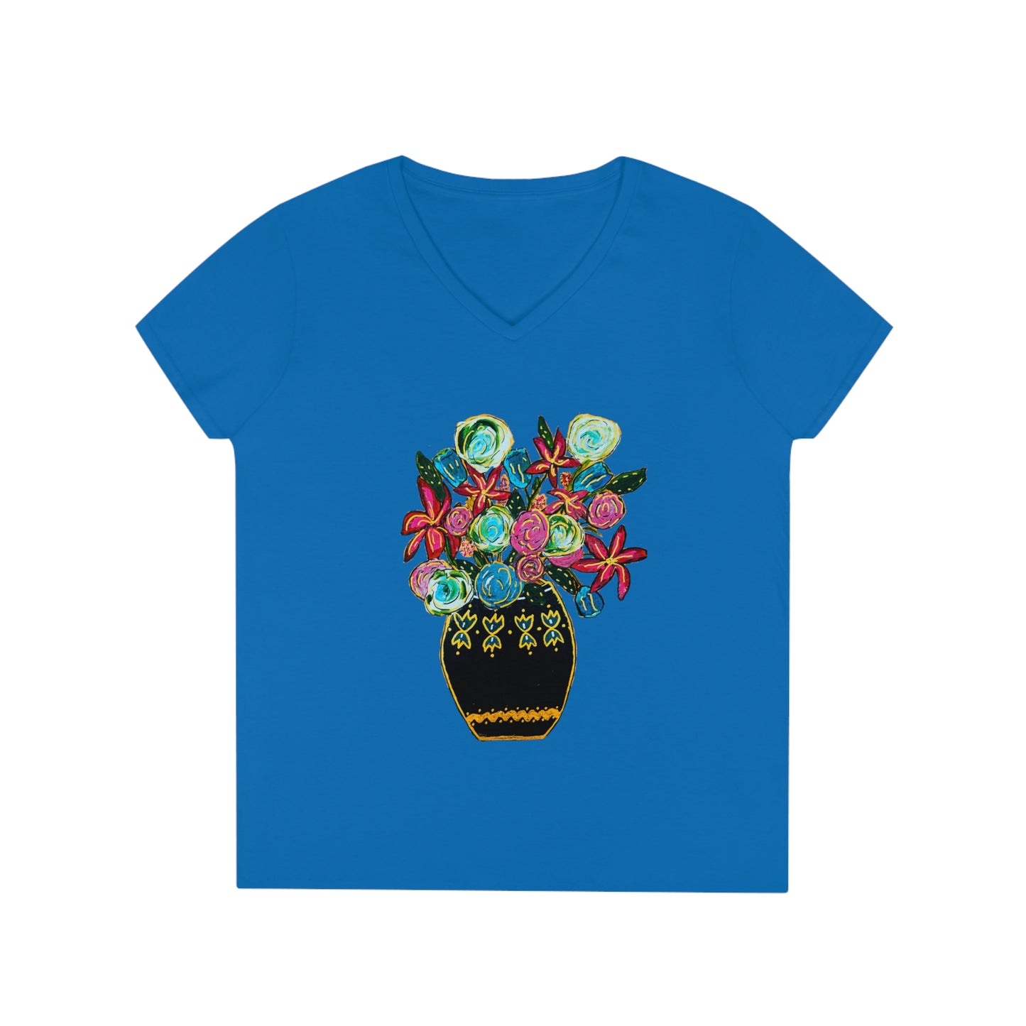 Ladies' V-Neck T-Shirt - Royal Blue