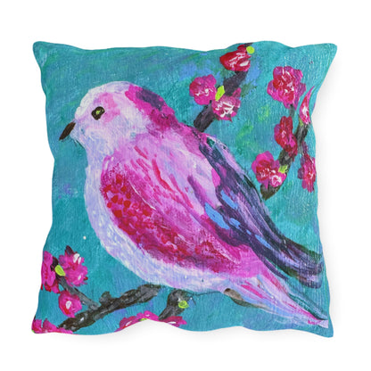 Outdoor Pillows - Pink Flowers and Birdie