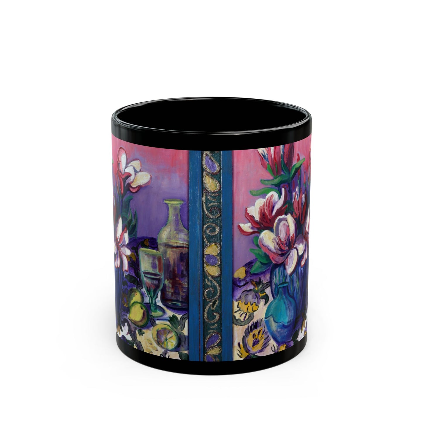 Ceramic Mug, Pink and White Magnolias