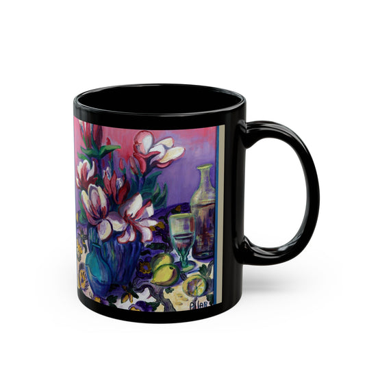 Ceramic Mug, Pink and White Magnolias