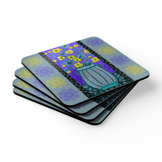 Coaster Set - Lavender Vase by "Monica in the Garden"