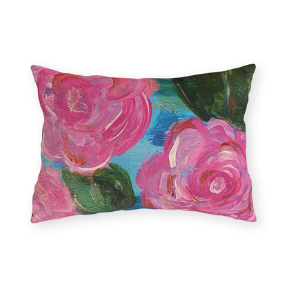 Outdoor Pillows - Pink Flowers and Birdie