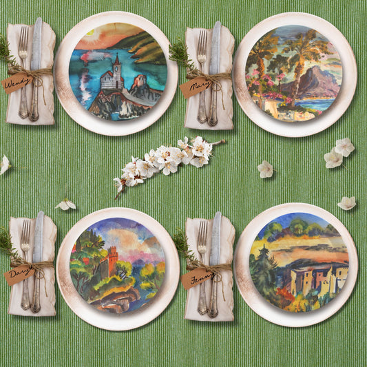 Party Plates  - Landscapes by Pilar, Set of 4