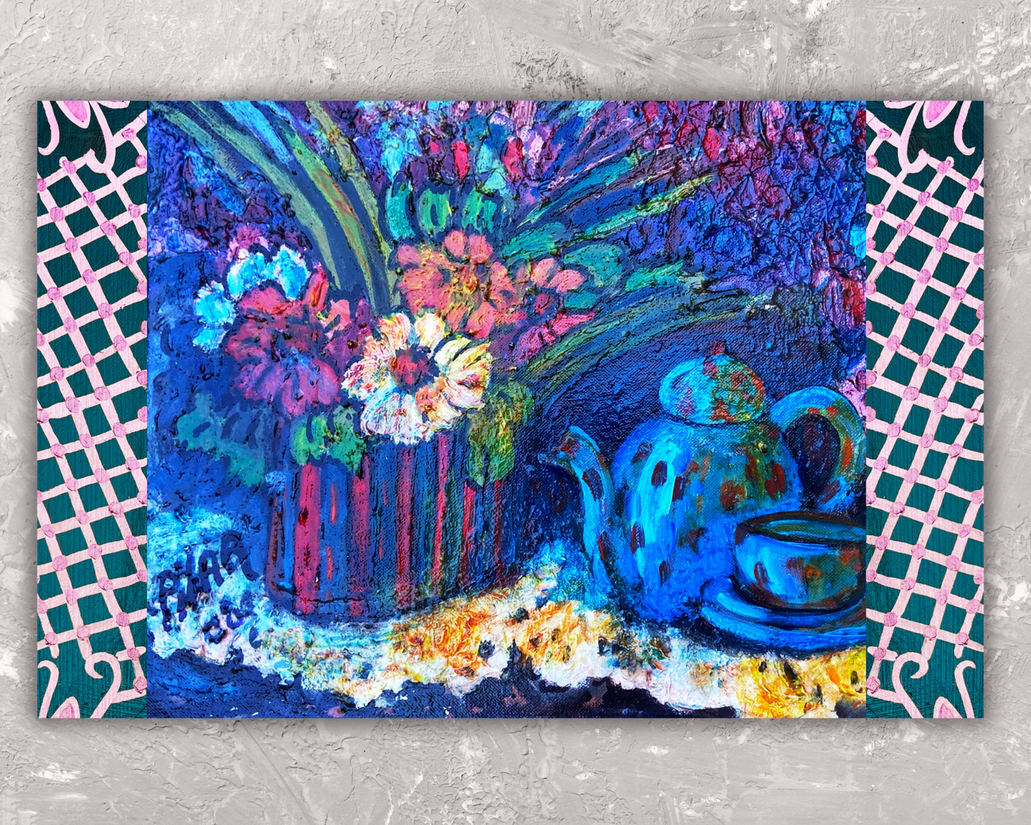 Luxury Vinyl Placemat - Blue Teapot