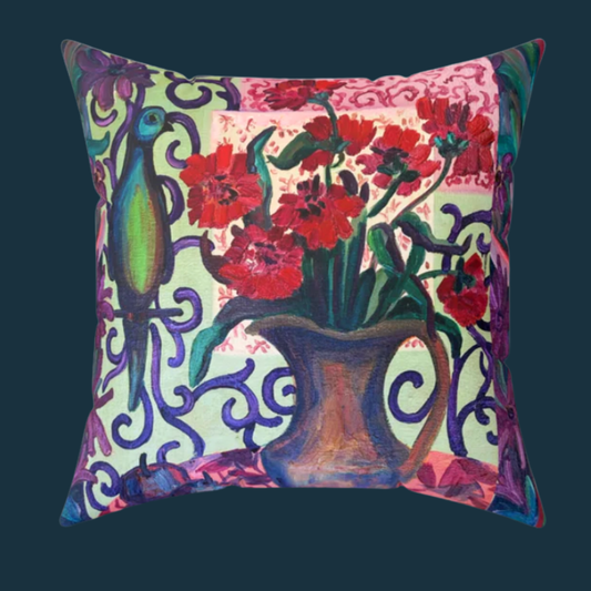 Decorative Pillow - "Green Parrot"