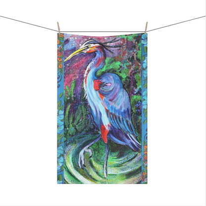 Cotton Tea Towel - Blue Heron