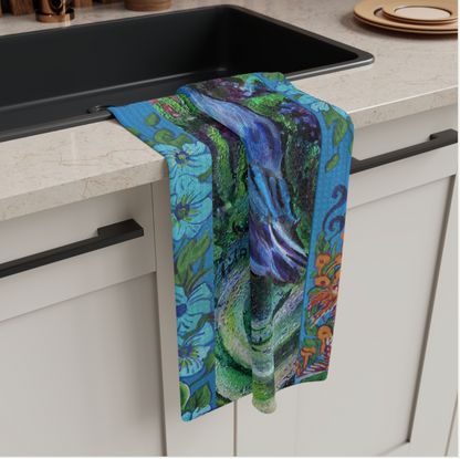 Cotton Tea Towel - Blue Heron
