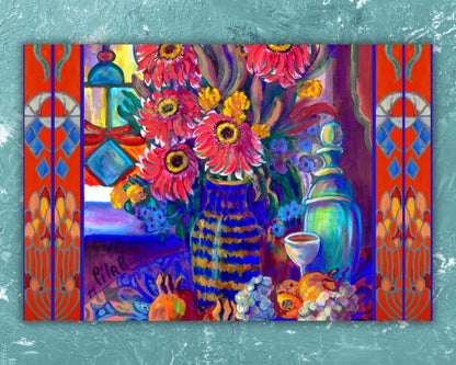 Luxury Vinyl Placemat - Kitchen Zinneas