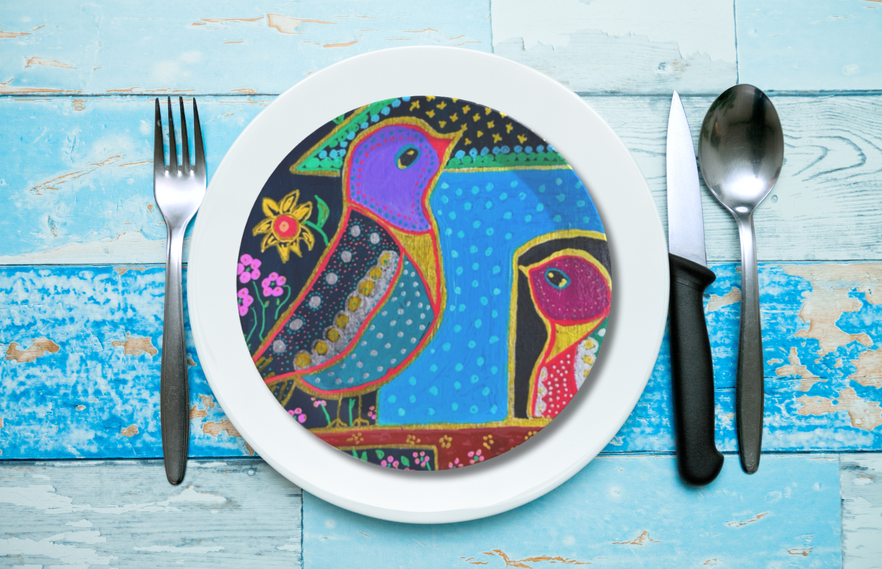 Party Plates - "Birdhouse" Set of 4