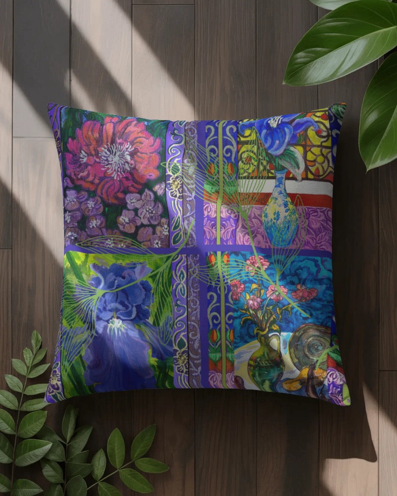 Decorative Pillow - Vases and Flowers