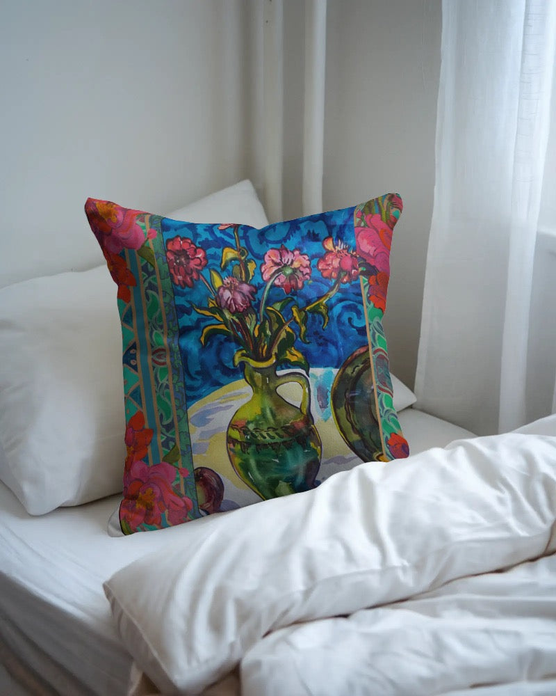 Decorative Pillow - Green Vase