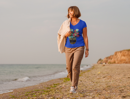 Ladies' V-Neck T-Shirt - Royal Blue