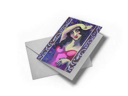Greeting Card - "Violetta" From "Les Parisiennes" Series