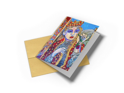 Greeting Card, "Isabel" From Comedia Dell'Arte Series